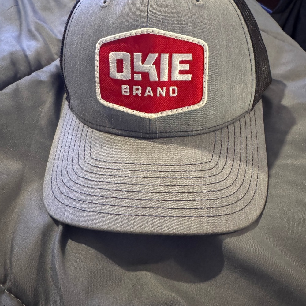Okie Brand Gray and Red Cap